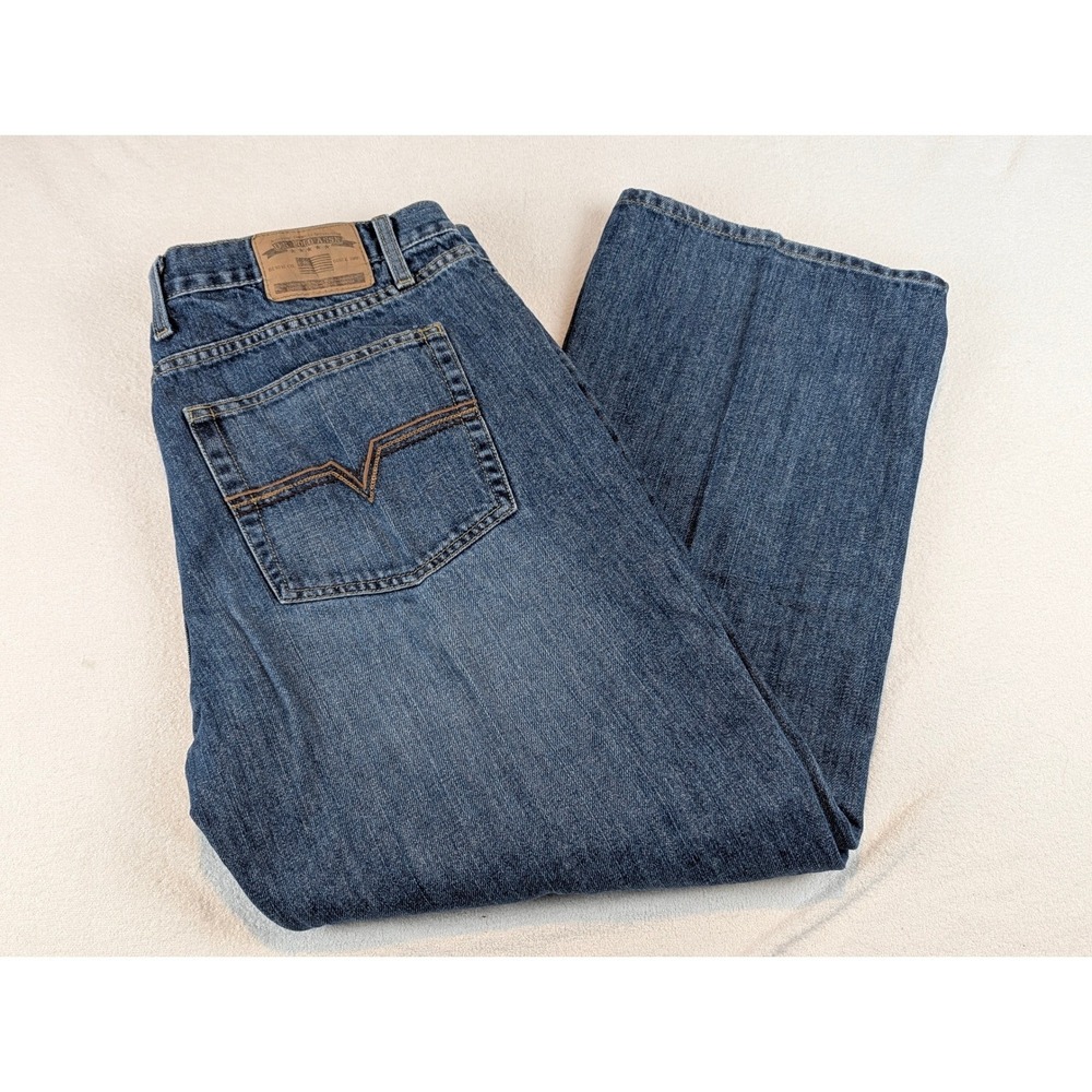 US Polo Assn Mens Jeans 40x30 Blue Denim Straight Leg Casual Everyday Wide Boot